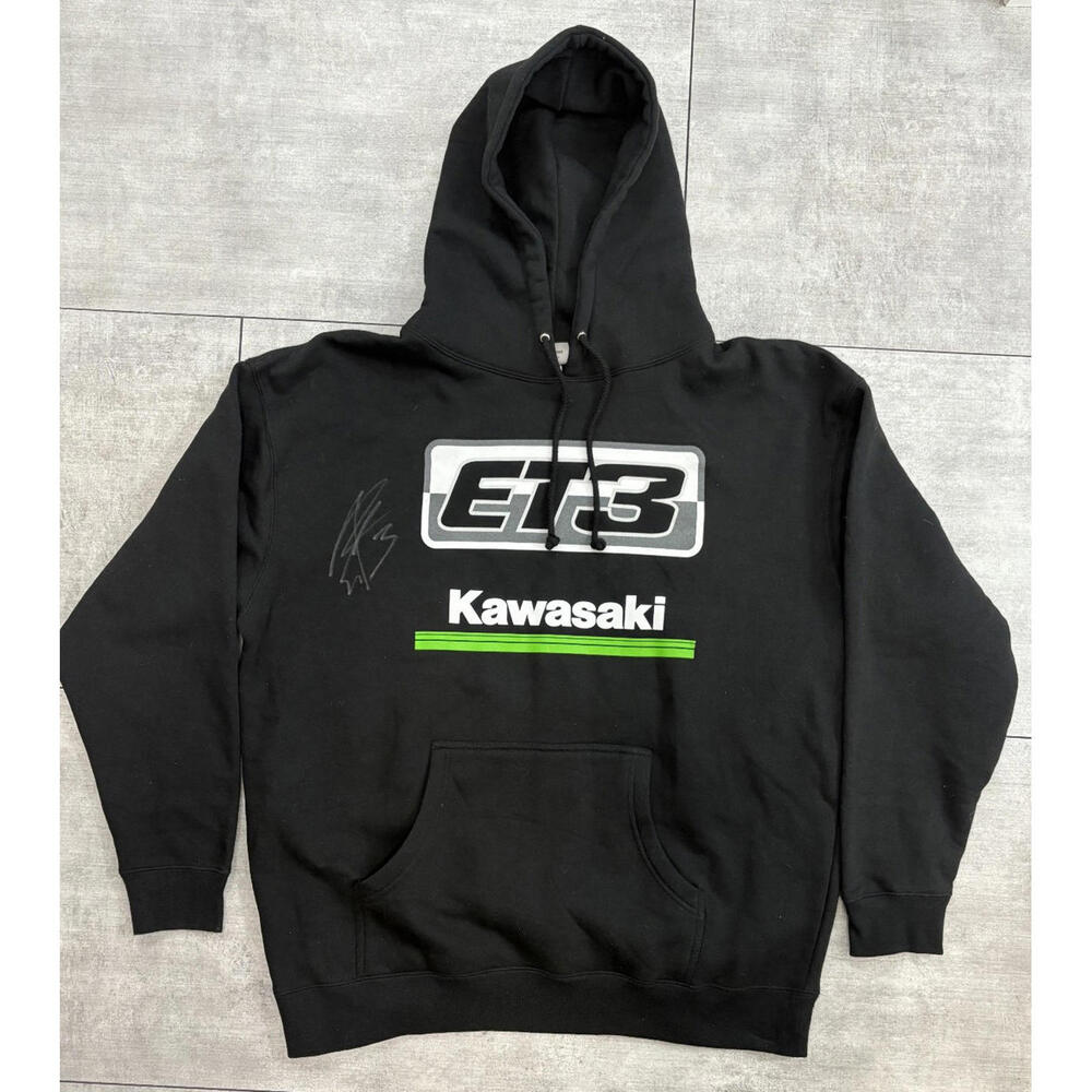 Signed Eli Tomac ET3 Kawasaki Hoodie Sweatshirt Adult XL Black
